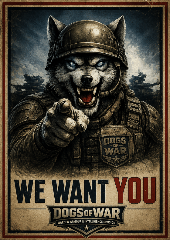 Dogs Of War enlistment poster
